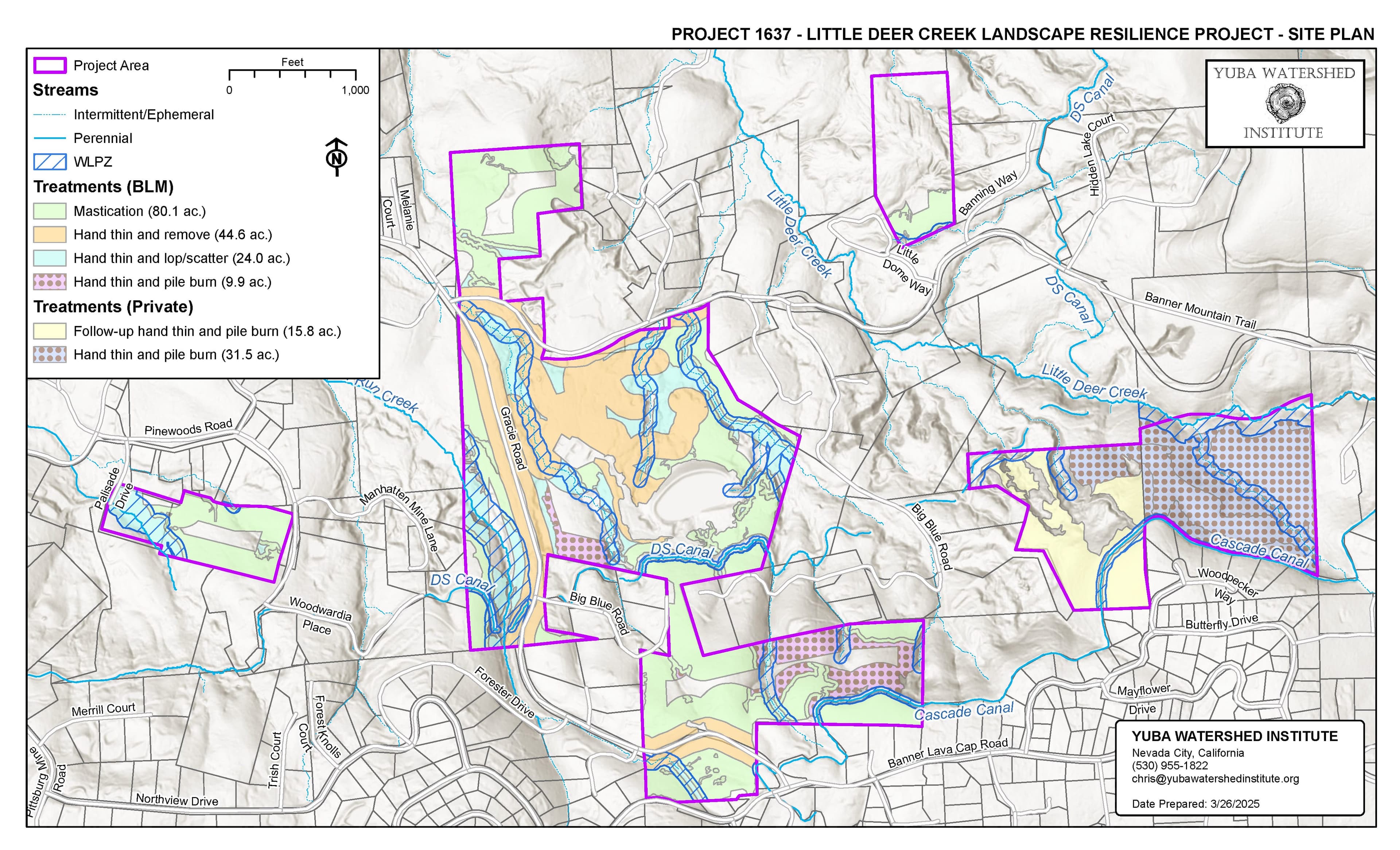 Map of the Little Deer Creek Landscape Resilience Project units