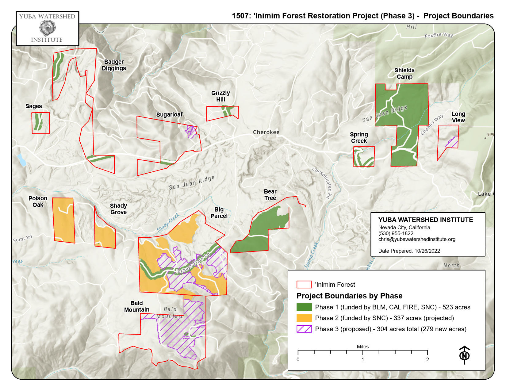 ‘Inimim Forest Restoration Project map
